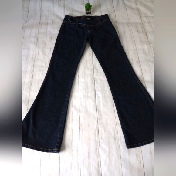 Apollo Jeans women zipper size 7/8 wide  leg  no pockets  color bue  pre owmed - Picture 1 of 10
